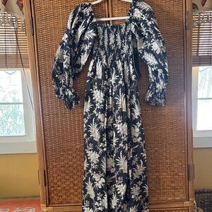 Tuckernuck “Ojai” Black and White Long Sleeve Dress NWT Size M